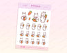 Bonbun's Kawaii Back To School Sticker Sheet | Pastel Planner Stickers | Cute Bunny & Carrot Designs | BON 007 - Katnipp Studios