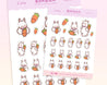 Bonbun's Kawaii Back To School Sticker Sheet | Pastel Planner Stickers | Cute Bunny & Carrot Designs | BON 007 - Katnipp Studios