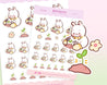 Bonbun's Kawaii Gardening & Planting Sticker Sheet | Pastel Planner Stickers | Cute Bunny & Seedling Designs | BON 005 - Katnipp Studios