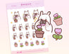 Bonbun's Kawaii Gardening Photography Sticker Sheet | Pastel Planner Stickers | Cute Bunny & Flower Pot Designs | BON 006 - Katnipp Studios