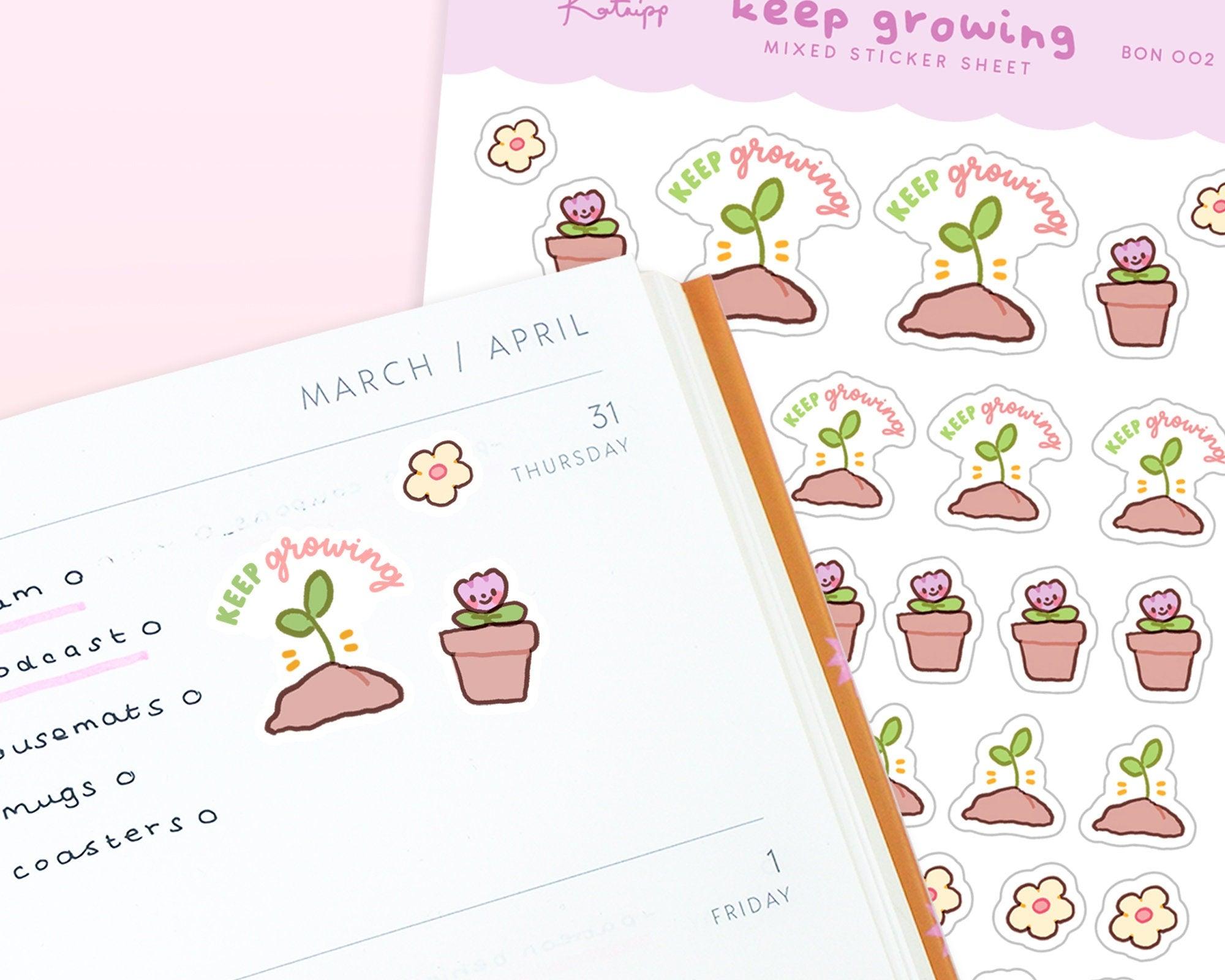 Keep Growing Planner Stickers ~ BON002 - Katnipp Illustrations