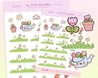 Bonbun's Spring Gardening Sticker Sheet - Illustrations of gardening tools, plants, and Bonbun the bunny. 3