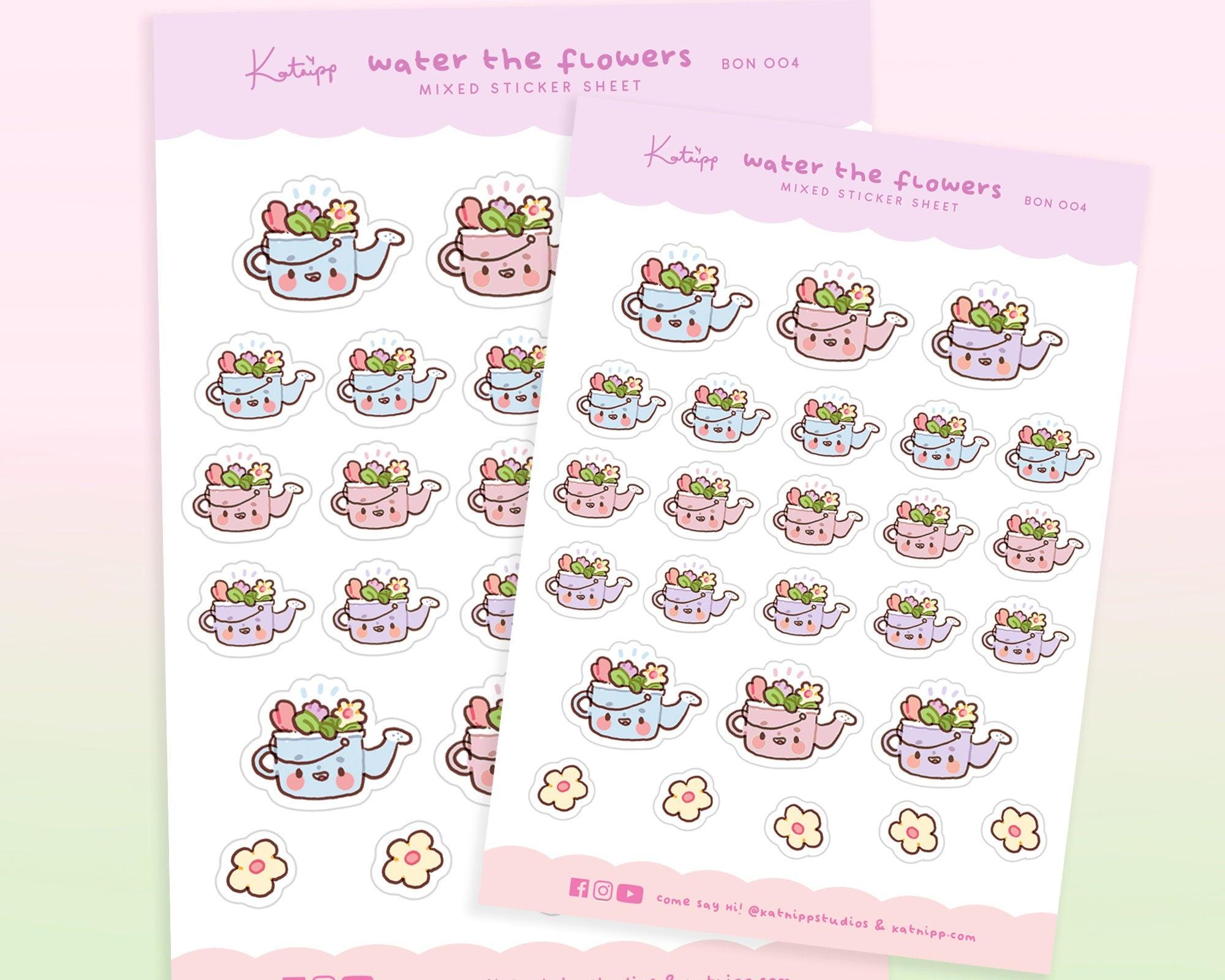 Bonbun's Spring Gardening Pastel Sticker Sheet - Cute bunny gardening stickers in pastel colours 2