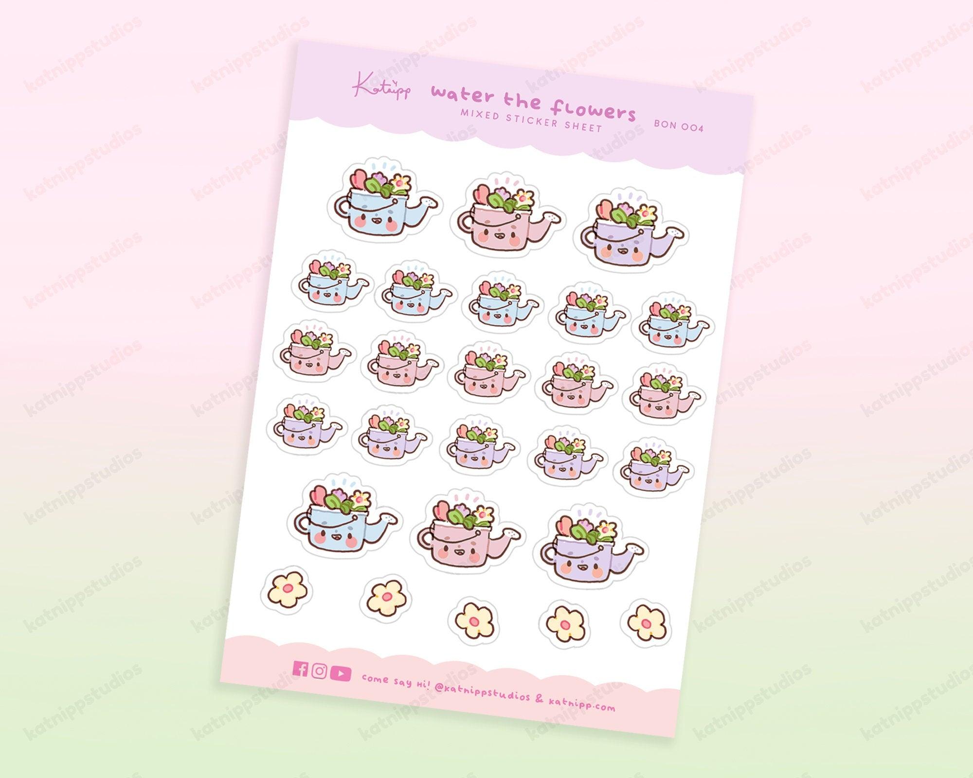 Bonbun's Spring Gardening Pastel Sticker Sheet - Cute bunny gardening stickers in pastel colours 3