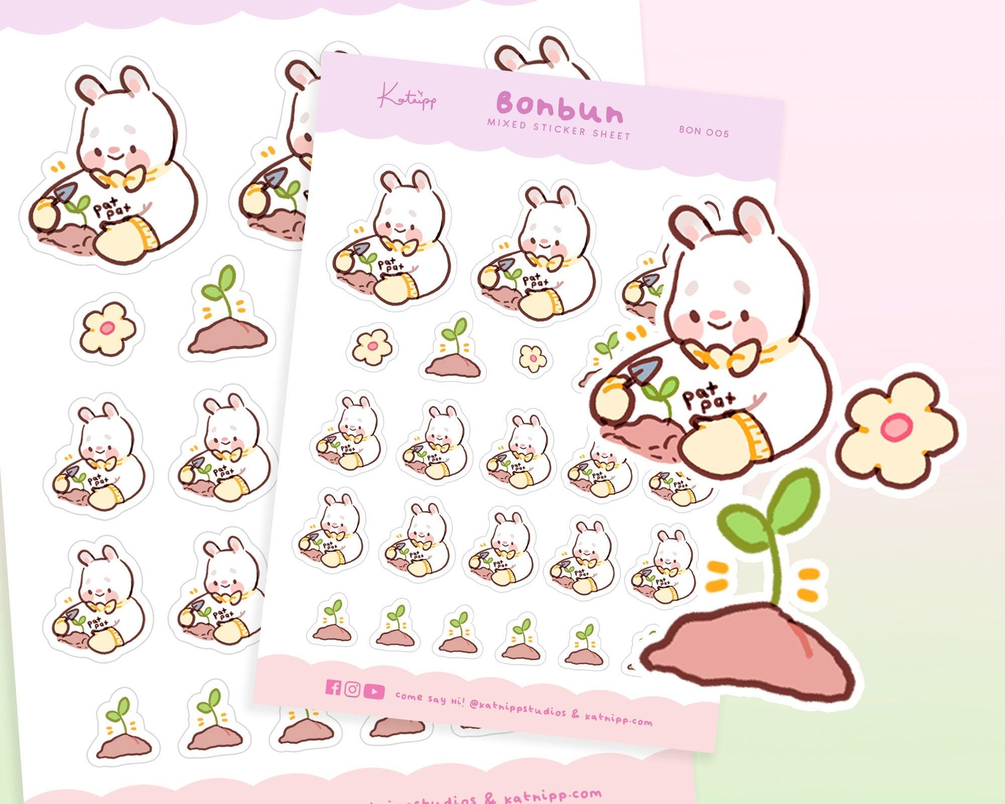 Bonbun's Spring Gardening Pastel Sticker Sheet - BON004