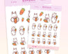 Bonbun School Day Planner Sticker Sheet - Bunny packing carrot bag for school
