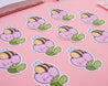 Sleepy Bumblebutt peony sticker, handmade and illustrated, perfect for planners, laptops, and scrapbooks. 3