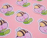 Sleepy Bumblebutt peony sticker, handmade and illustrated, perfect for planners, laptops, and scrapbooks. 4