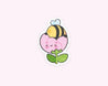 Sleepy Bumblebutt peony sticker, handmade and illustrated, perfect for planners, laptops, and scrapbooks. 5