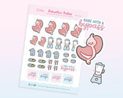 Bypassed Babe Bariatric A6 Planner Stickers | Kawaii Recovery Tracker | WLS002 Katnipp character product
