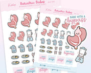 Bypassed Babe Bariatric A6 Planner Stickers | Kawaii Recovery Tracker | WLS002 Katnipp character product