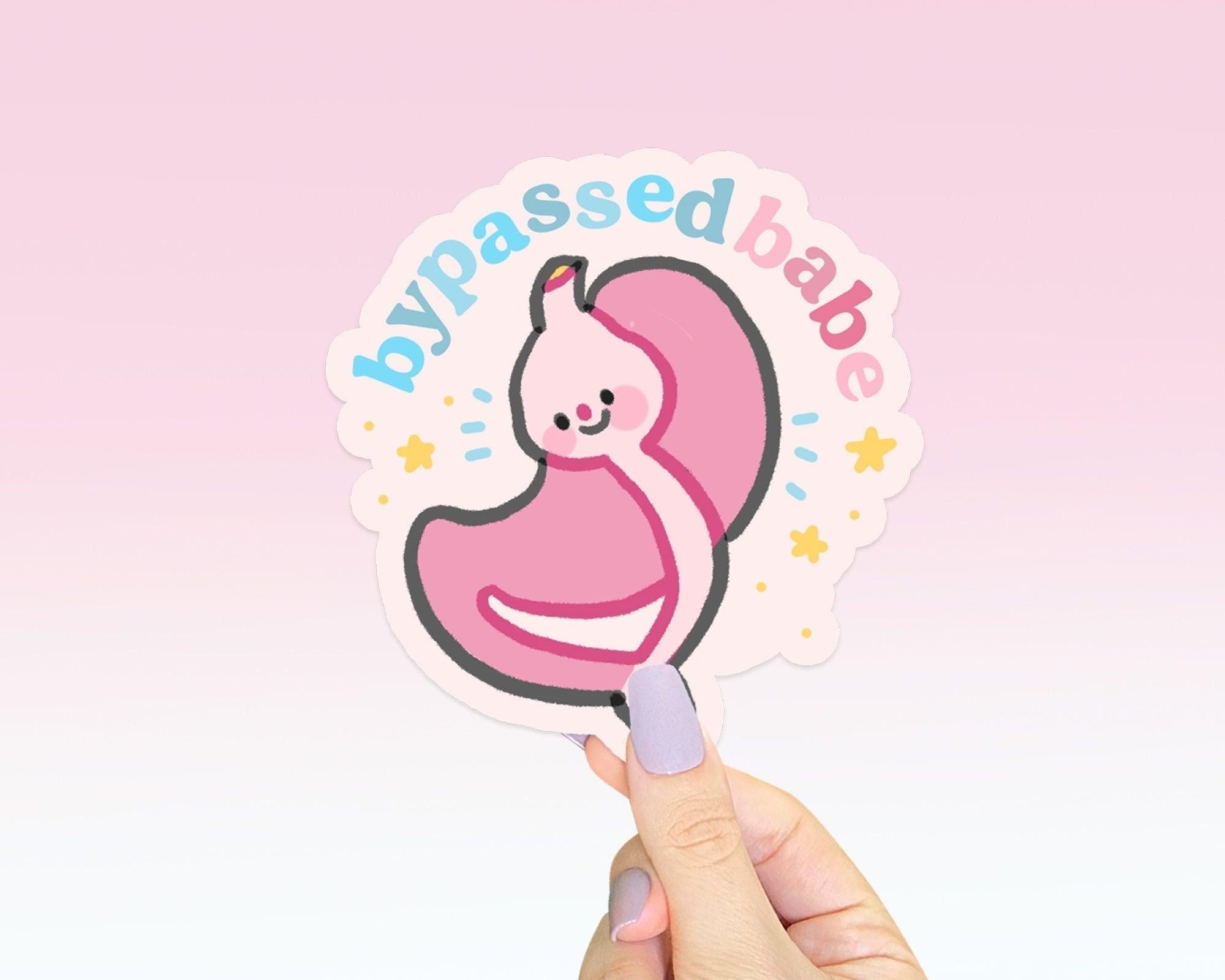 Bypassed Babe Sticker | Gastric Bypass Motivational Vinyl Sticker | Cute Planner Sticker Katnipp character product