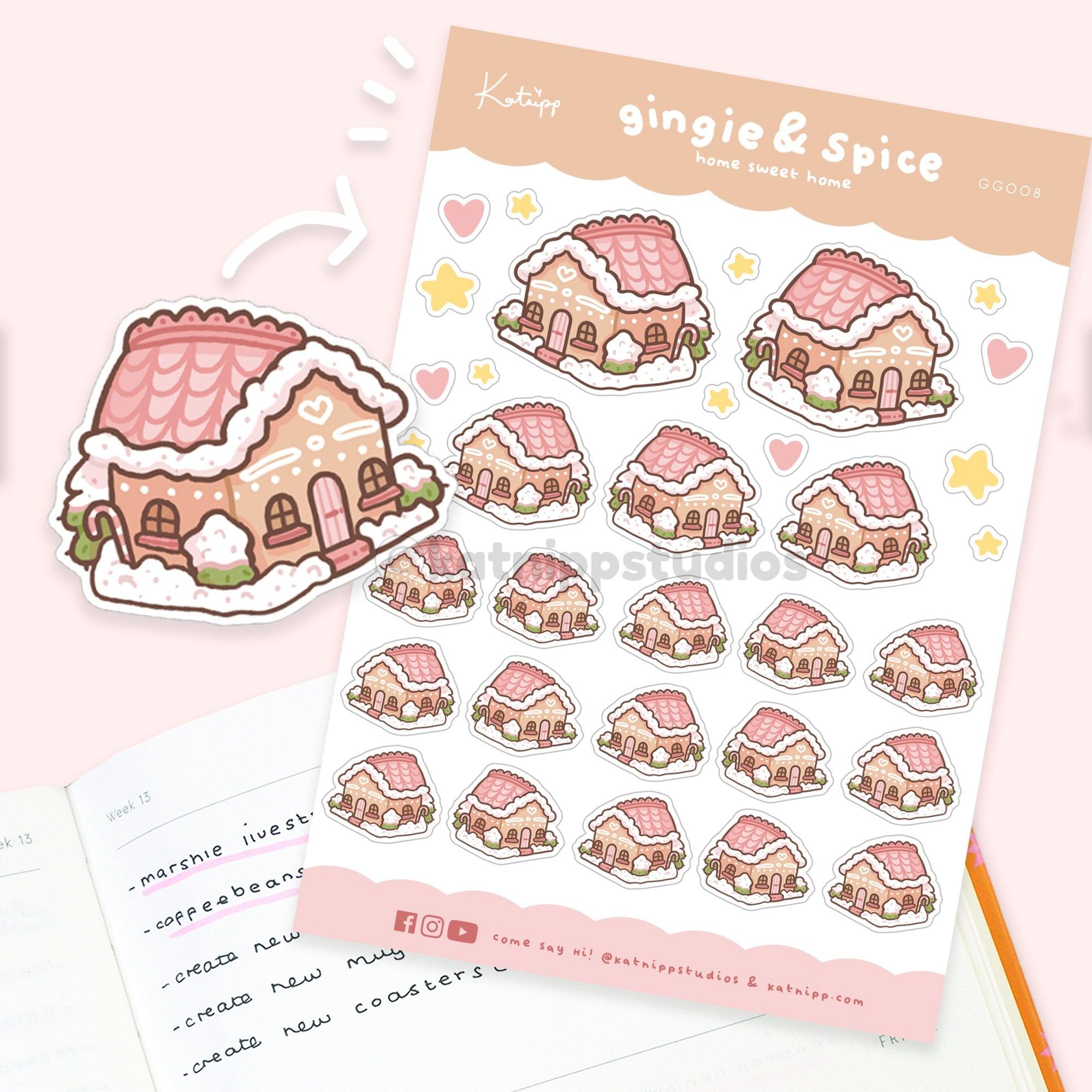 Christmas Gingerbread House Stickers | Festive Planner Stickers | GG 011 - Katnipp Studios