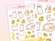 Citrus the Cat A6 Planner Stickers | Kawaii Cat & Lemon Sticker Sheet | CITRUS001 Katnipp character product