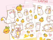 Citrus the Cat A6 Planner Stickers | Kawaii Cat & Lemon Sticker Sheet | CITRUS001 Katnipp character product