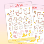 Citrus the Cat A6 Planner Stickers | Kawaii Cat Sticker Sheet | CITRUS004 Katnipp character product