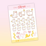 Citrus the Cat A6 Planner Stickers | Kawaii Cat Sticker Sheet | CITRUS004 Katnipp character product