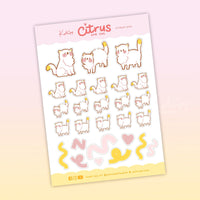 Citrus the Cat A6 Planner Stickers | Kawaii Cat Sticker Sheet | CITRUS004