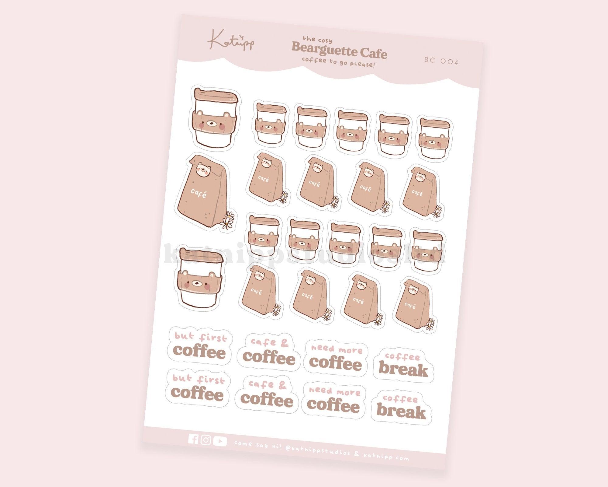 Coffee To Go! Latte Barista Coffee Addict Planner Stickers ~ BC004 - Katnipp Illustrations