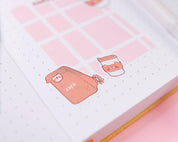 Coffee To Go Sticker Sheet | Bearguette Cafe Coffee Planner Stickers | BC004 Katnipp character product