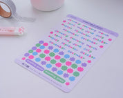 Colourful Monthly Planner Stickers | Pastel Bullet Journal Stickers | PL004 Katnipp character product