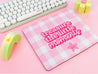 Colourful Pink Rectangle Desk Mouse Pad - Katnipp Studios