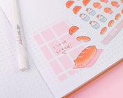 Cosy Bearguette Cafe Bakery Sticker Sheet | Cute Bakery Planner Stickers | BC006 Katnipp character product
