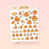 Cosy Nights & Pumpkin Spice Autumn Sticker Sheet | Gourdo Kawaii Fall Stickers | PP003 - Katnipp Studios