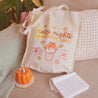 Cosy Nights & Pumpkin Spice Tote Bag | Cute Kawaii Fall Accessory | Gourdo Pumpkin Autumn Tote - Katnipp Studios