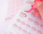 Cosy Tea Planner Sticker Sheet | Kawaii Tea Cup Stickers | Bearguette Cafe | BC002 Katnipp character product