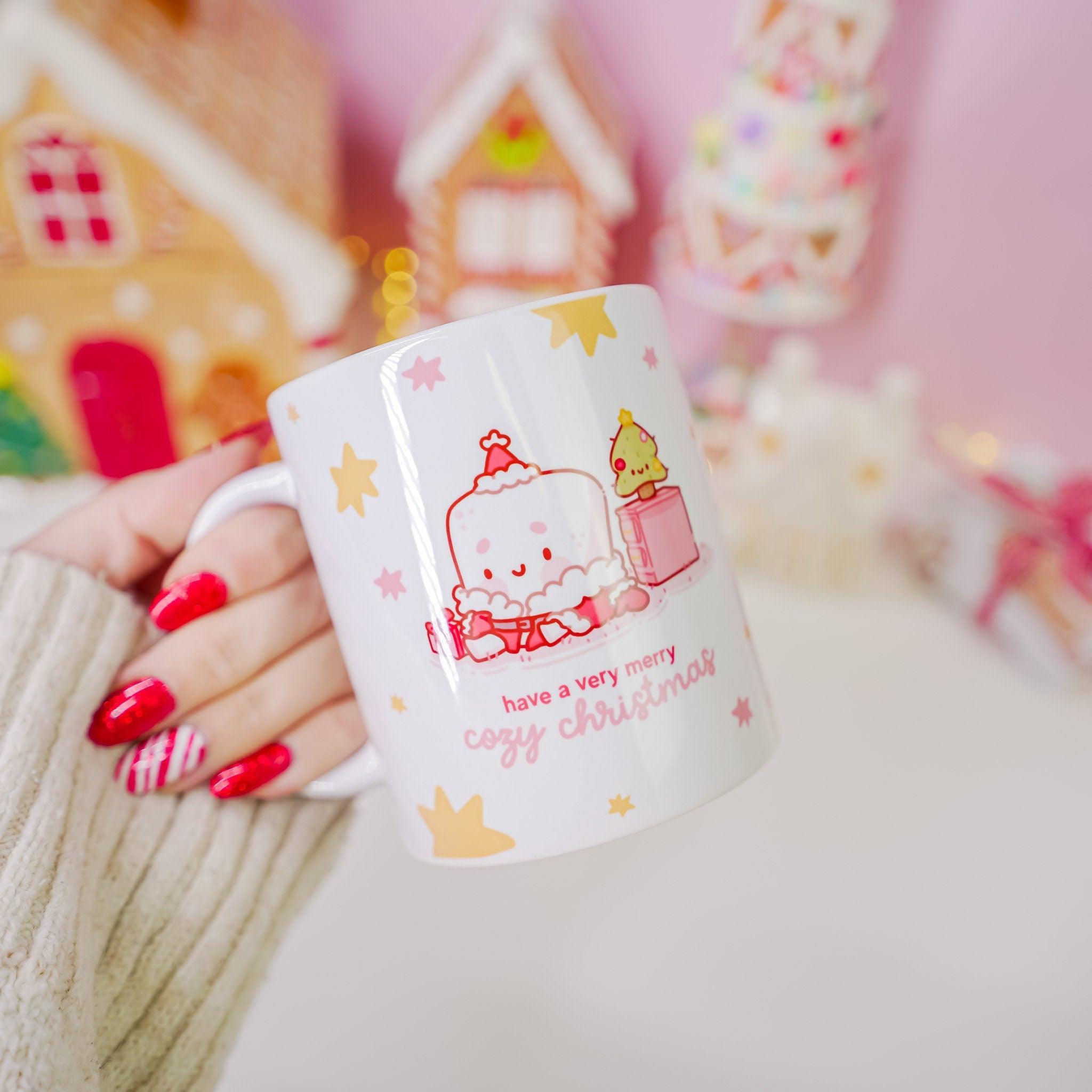 Cozy Christmas Ceramic Mug | Marshie & Sprinkle Spruce | Kawaii Holiday Homeware - Katnipp Studios