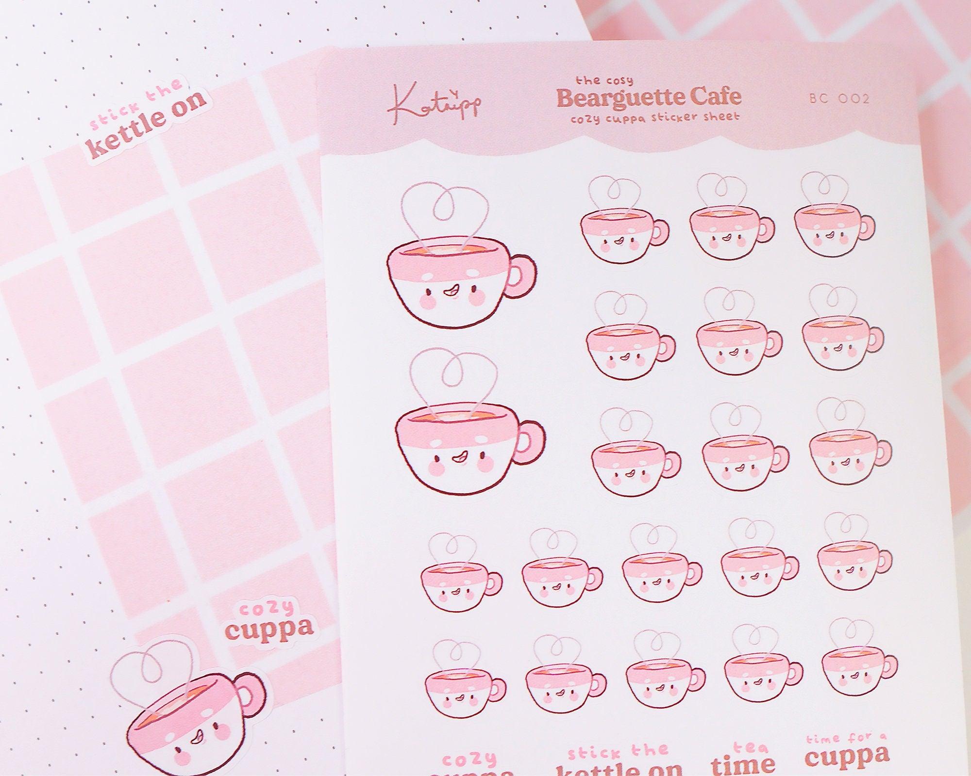 Cup of Tea Planner Stickers ~ BC002 - Katnipp Illustrations