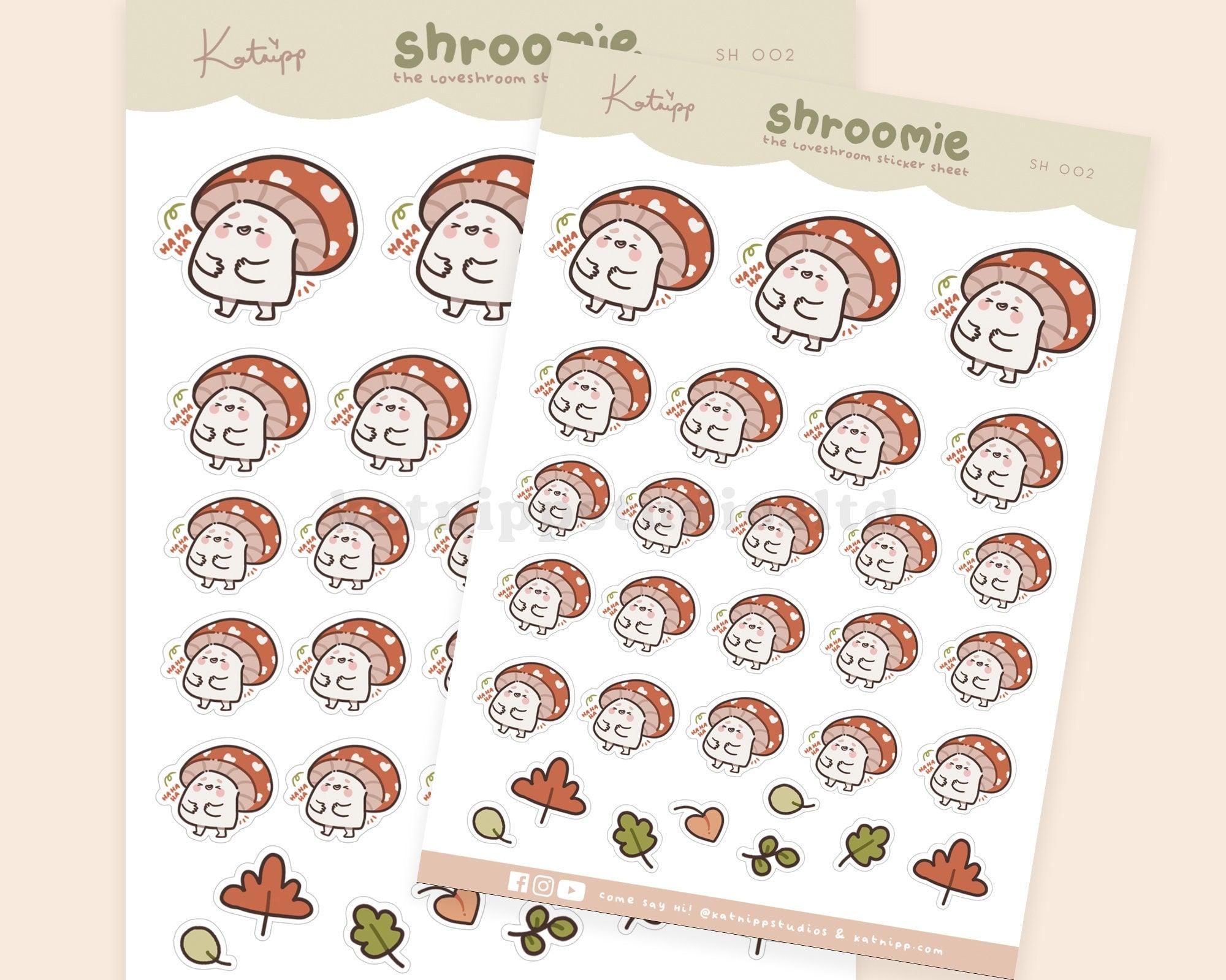 Cute Chubby Mushroom Emoji Planner Stickers - SH 002 - Katnipp Studios
