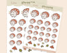 Cute Chubby Mushroom Emoji Planner Stickers - SH 002 - Katnipp Studios
