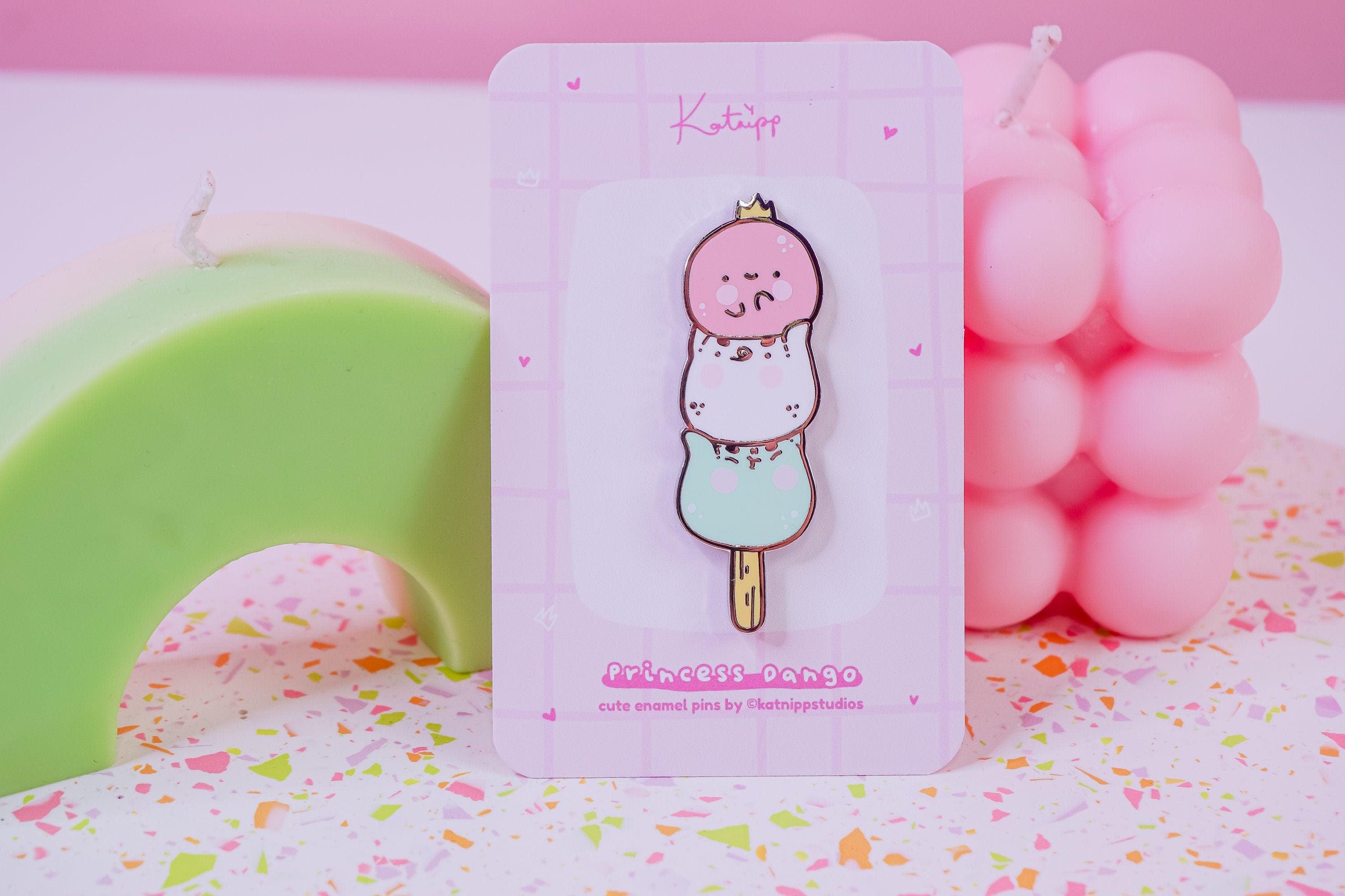 Cute Dango Pin - Kawaii Princess Dango Enamel Pin - Katnipp Illustrations