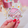 Cute Gingerbread House Die Cut Vinyl Sticker - Katnipp Studios