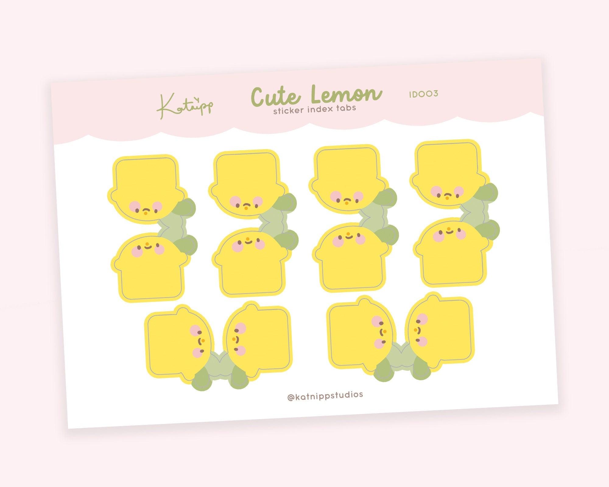 Cute Lemons Kawaii  Index Tabs ~ ID003 - Katnipp Illustrations