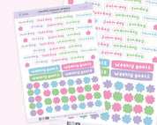 Cute Weekly Planner Stickers | Pastel Bullet Journal Stickers | PL002 Katnipp character product