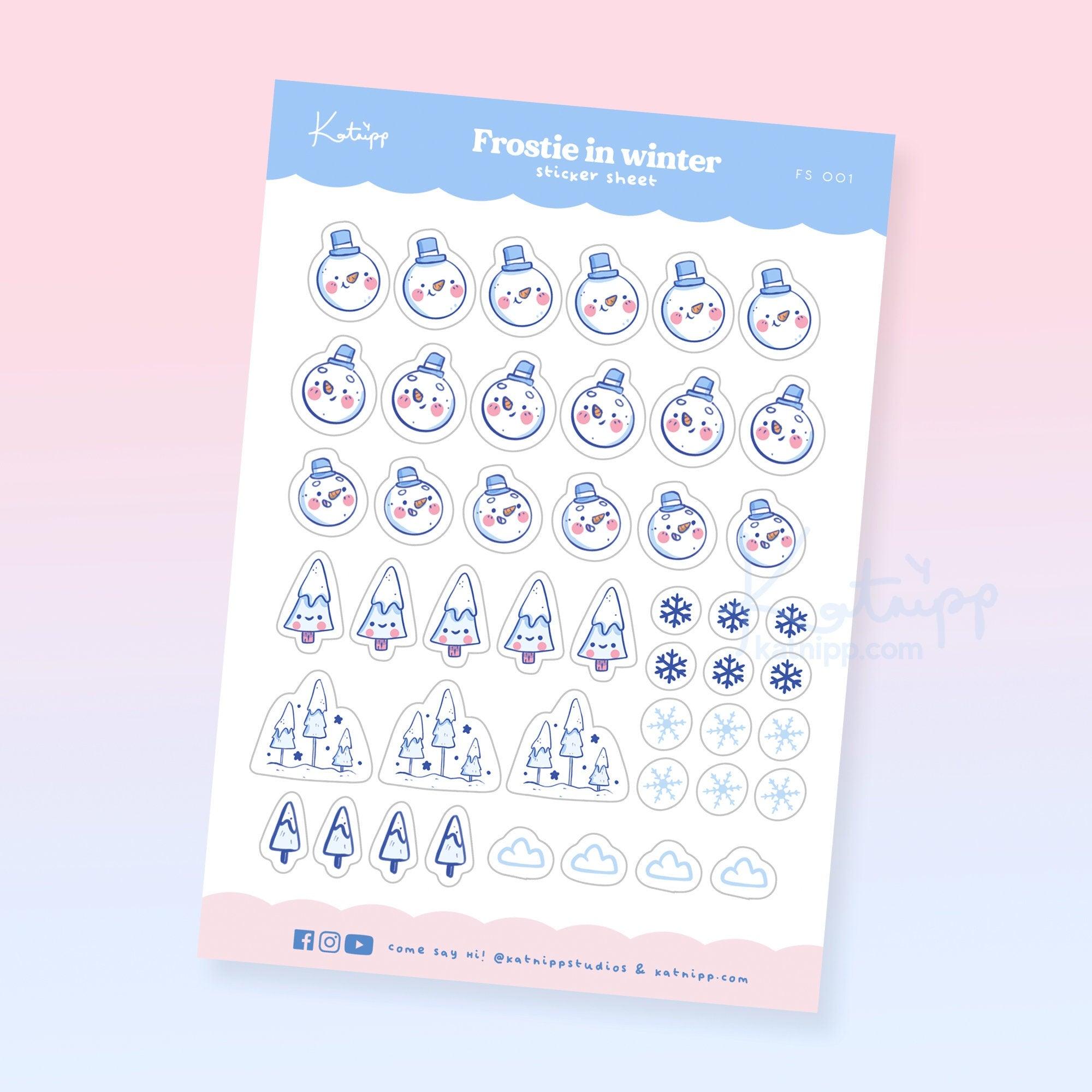 Cute Winter Snowman Planner Stickers - FS 001 - Katnipp Studios