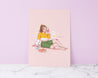 Daisy Floral Body Positive Curvy Art Print ~ She's a Wildflower - Katnipp Illustrations