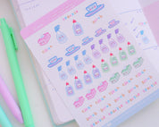 Dish Cleaning Planner Stickers | Kawaii Kitchen Cleaning Stickers | HOME003 Katnipp character product