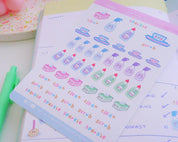Dish Cleaning Planner Stickers | Kawaii Kitchen Cleaning Stickers | HOME003 Katnipp character product