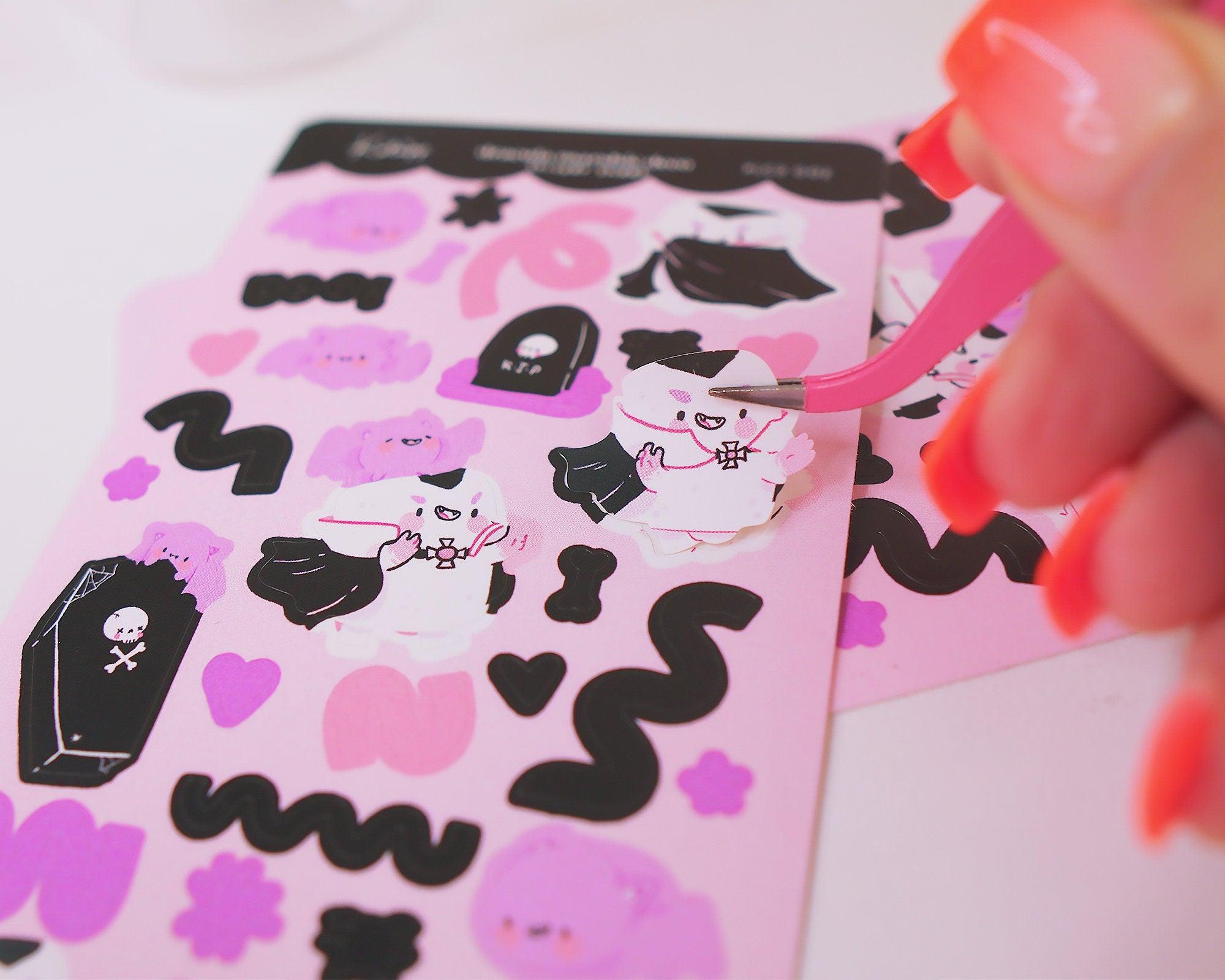 Dracula Marshie & Bartholomew Sticker Sheet | Kawaii Vampire Deco | PLCD002 Katnipp character product