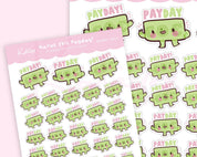 Euro Payday Planner Sticker Sheet | Budget & Finance Stickers | MONEY003 Katnipp character product