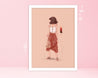 Fashion Beige Pastel Girl Illustration Art Print - Katnipp Illustrations