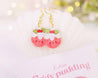 Figgy Pudding Dainty Christmas Gold Tone Drop Earrings - Katnipp Illustrations