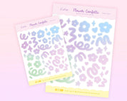 Flower Confetti Sticker Sheet | Pastel Multicolour Planner Stickers | POLC 006 Katnipp character product