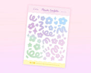Flower Confetti Sticker Sheet | Pastel Multicolour Planner Stickers | POLC 006 Katnipp character product