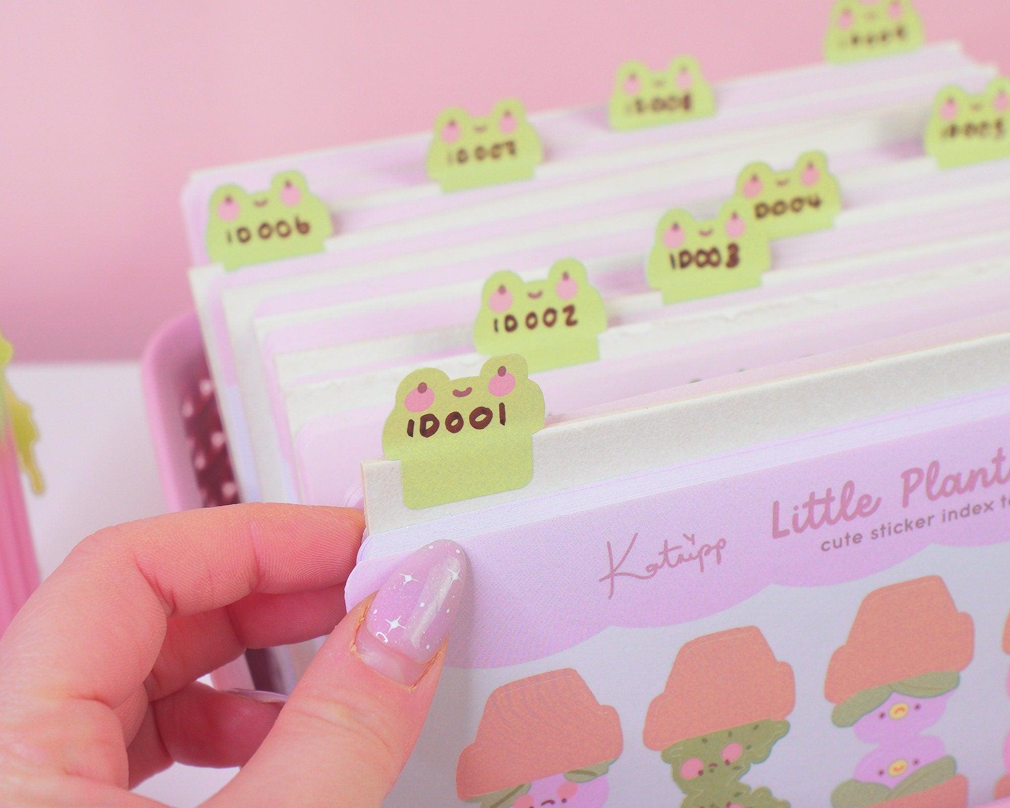 Frog Index Tab Stickers | Kawaii Writable Planner Tabs | Cute Page Markers | ID002 Katnipp character product