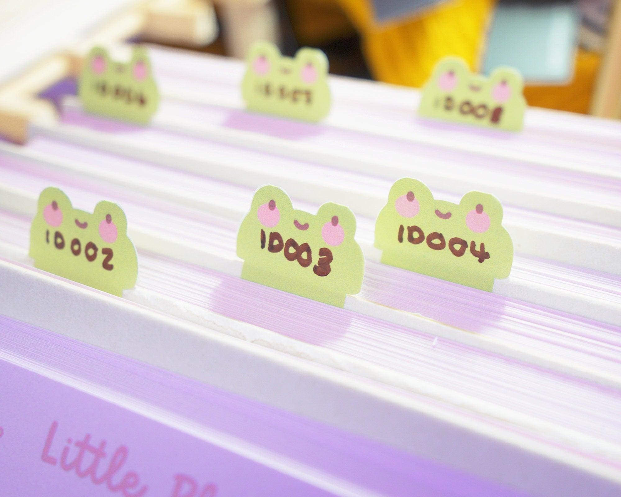 Frog Index Tab Stickers | Kawaii Writable Planner Tabs | Cute Page Markers | ID002 Katnipp character product